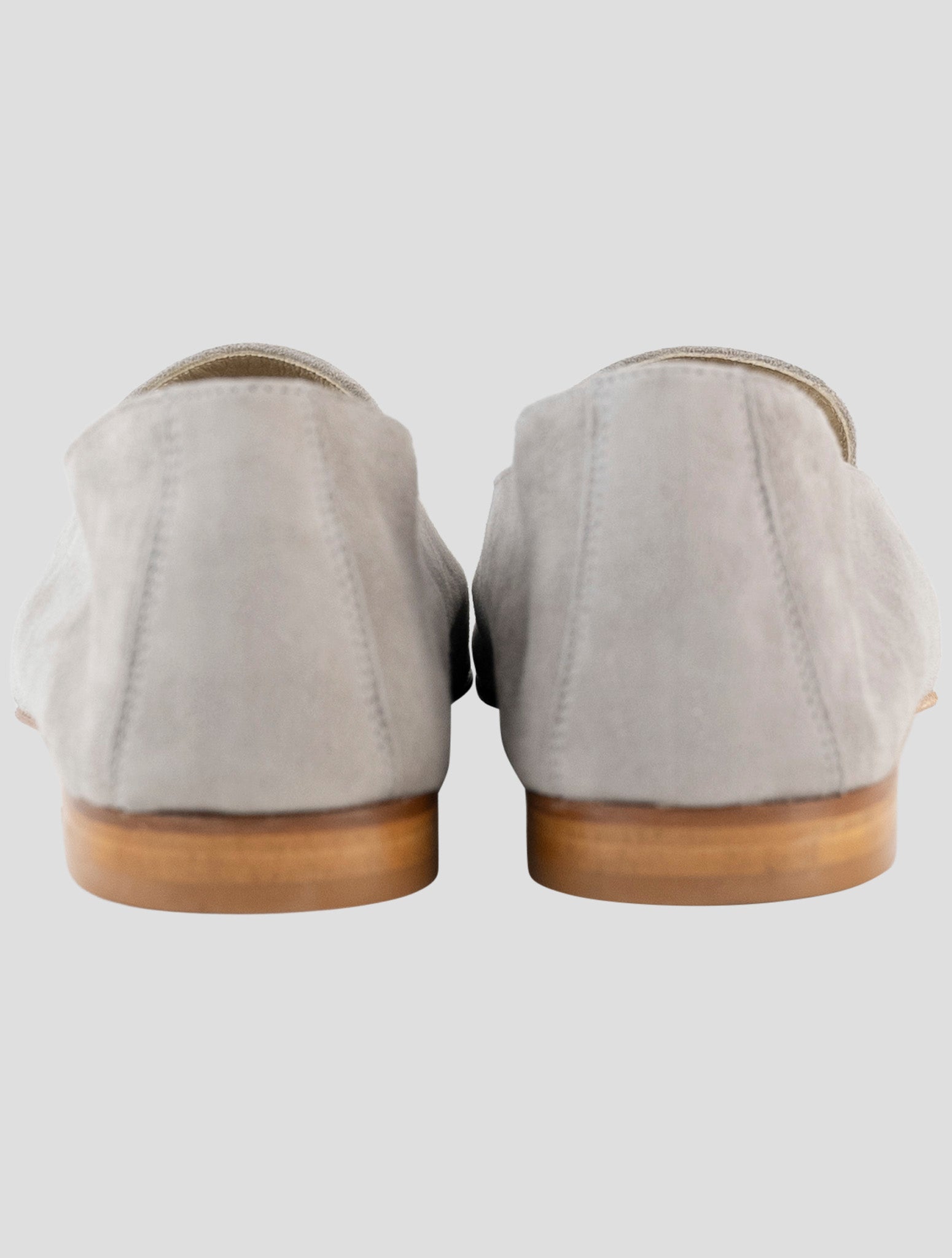Kiton Gray Leather Suede Loafers