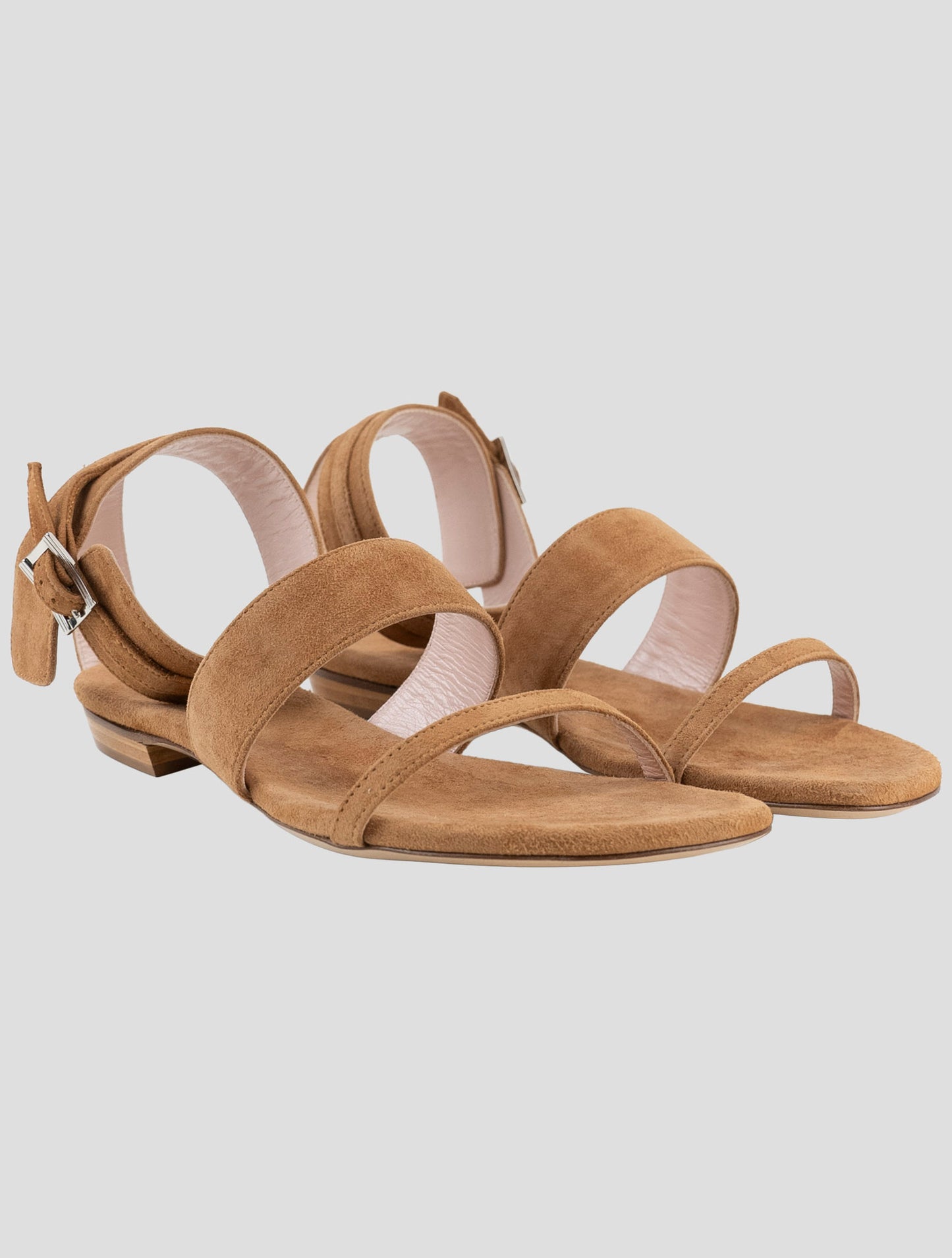 Kiton Brown Leather Suede Slingback