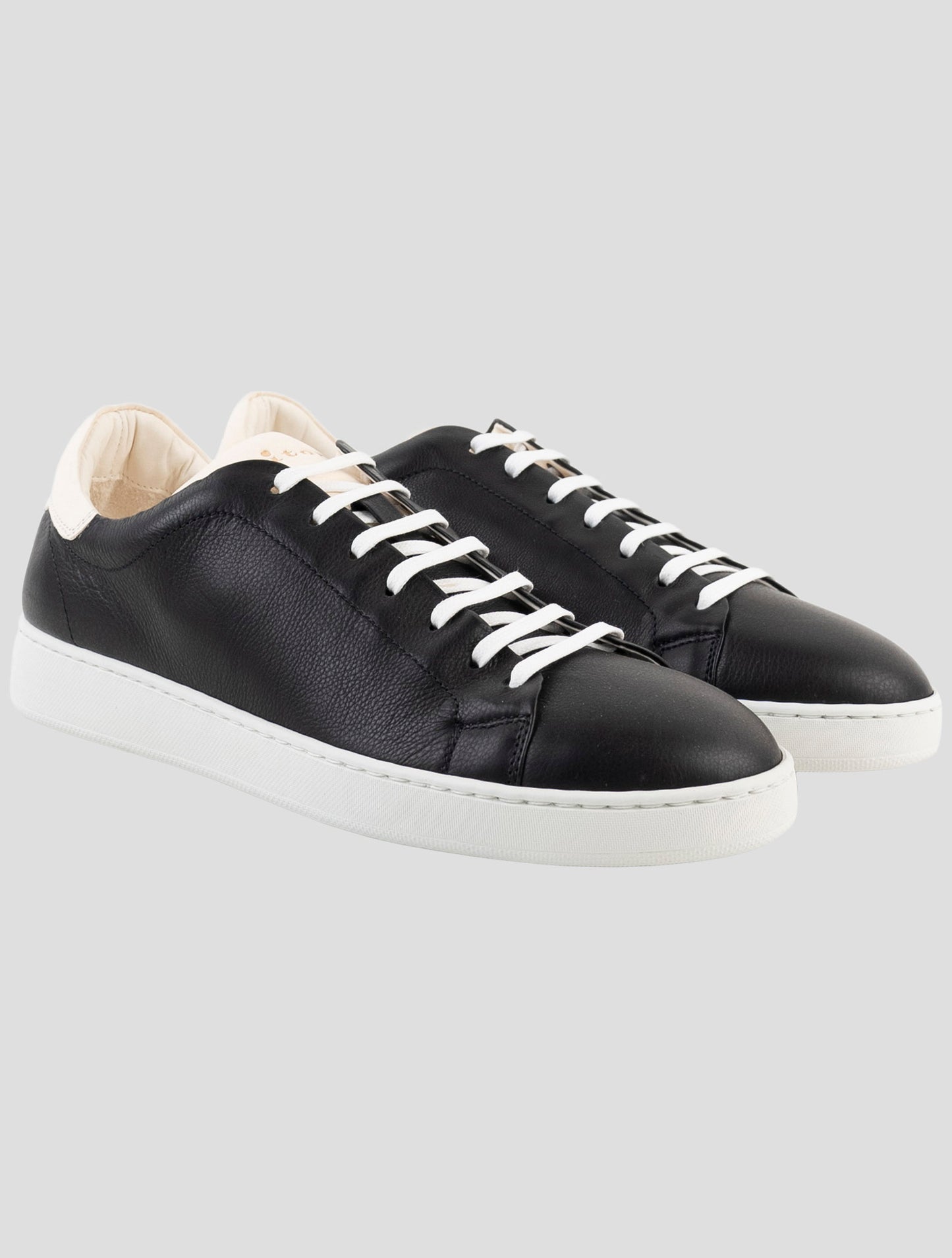 Kiton Black Leather Sneakers
