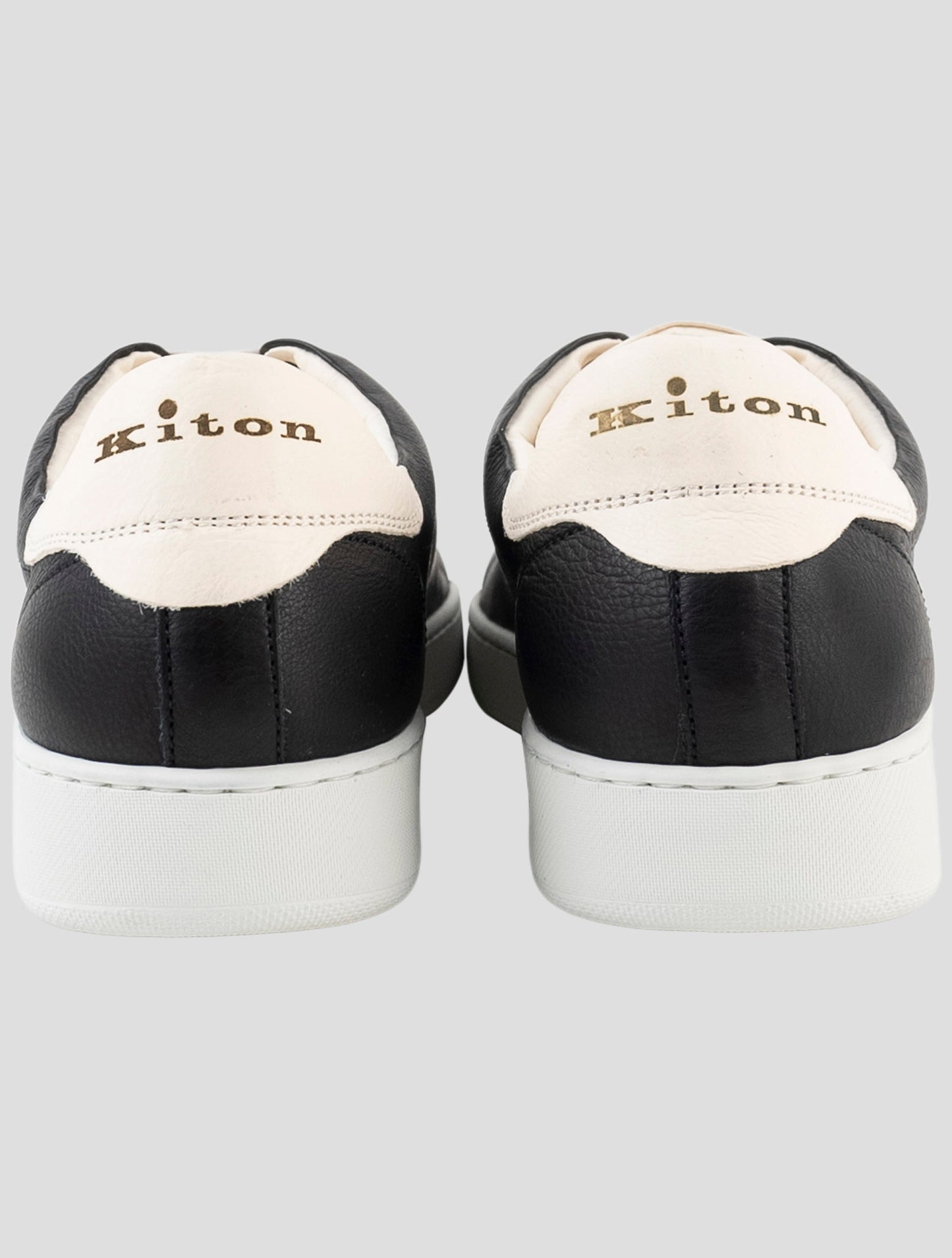 Kiton Black Leather Sneakers