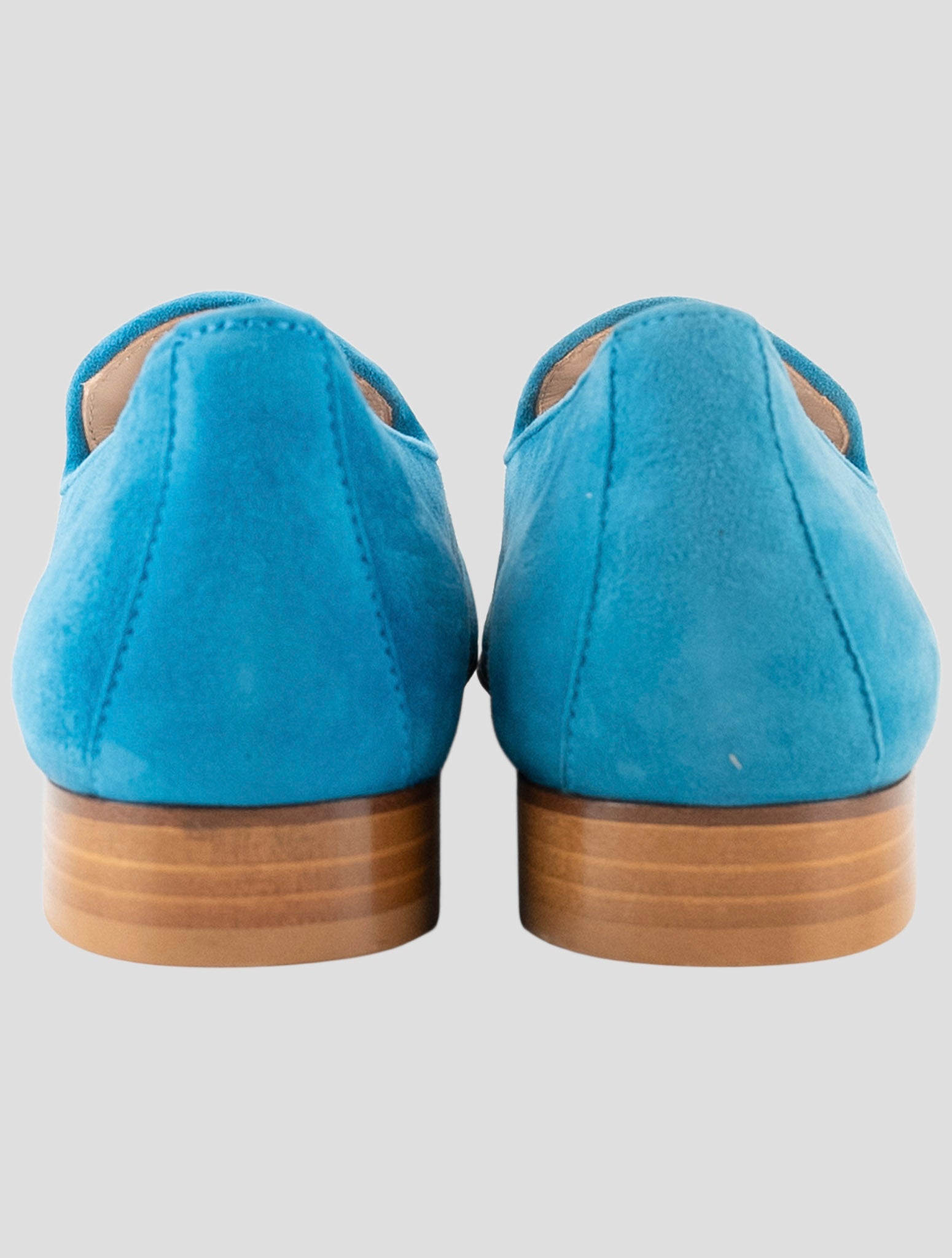 Kiton Light Blue Leather Suede Loafers