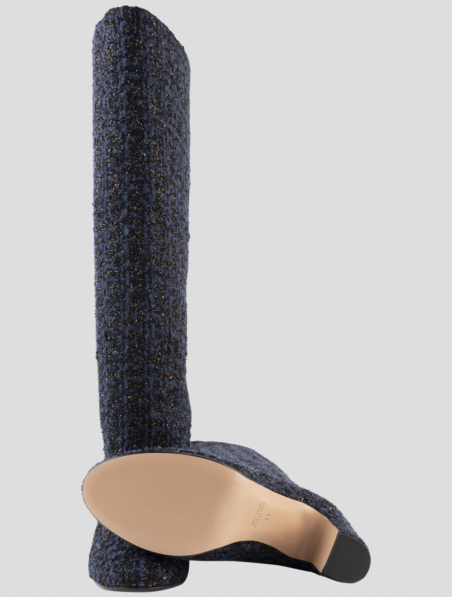 Kiton Brown Blue Pa Virgin Wool Silk Pl Boots