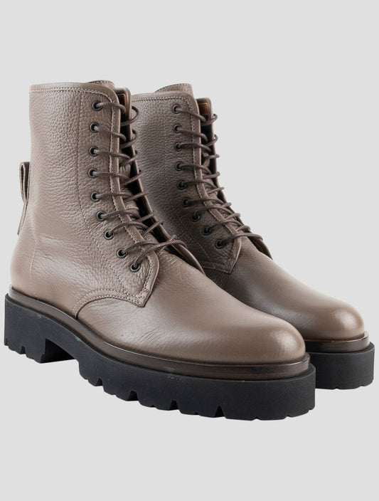 Kiton Taupe Leather Boots