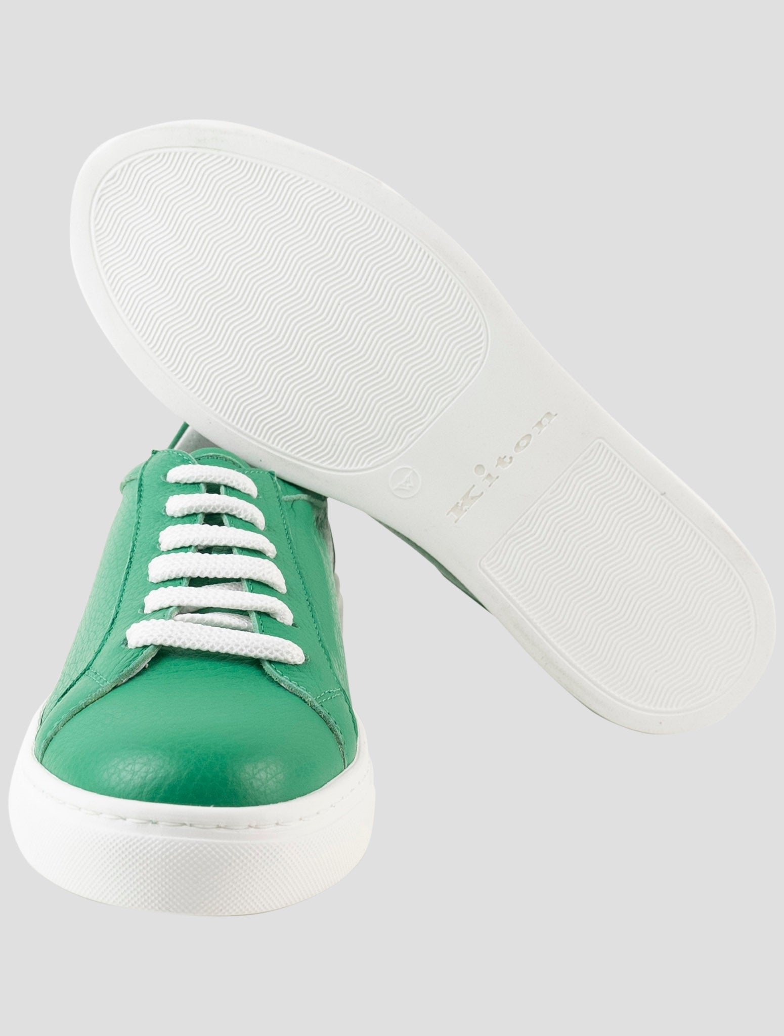 Kiton Green Leather Sneakers