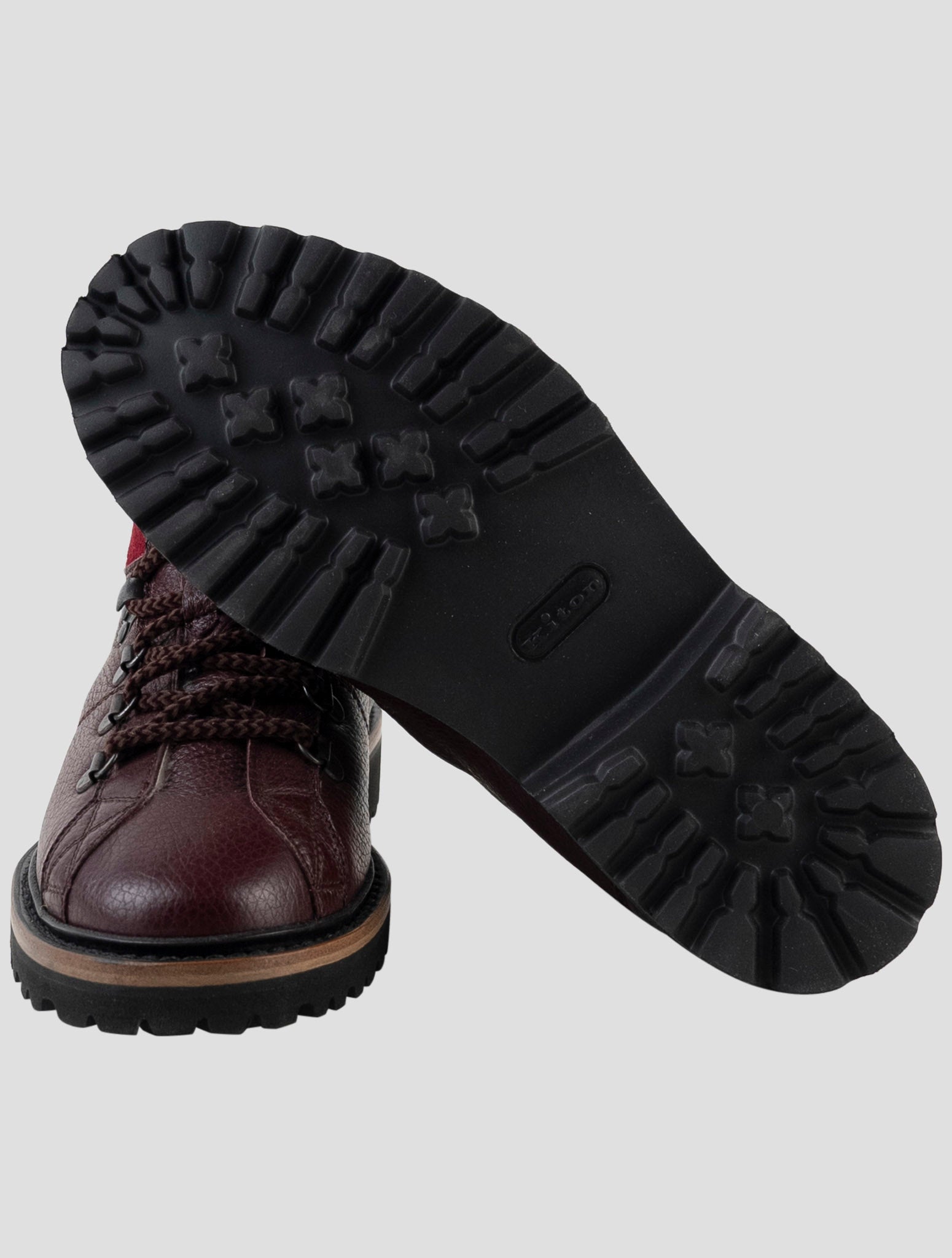 Kiton Burgundy Leather With Fur Boots