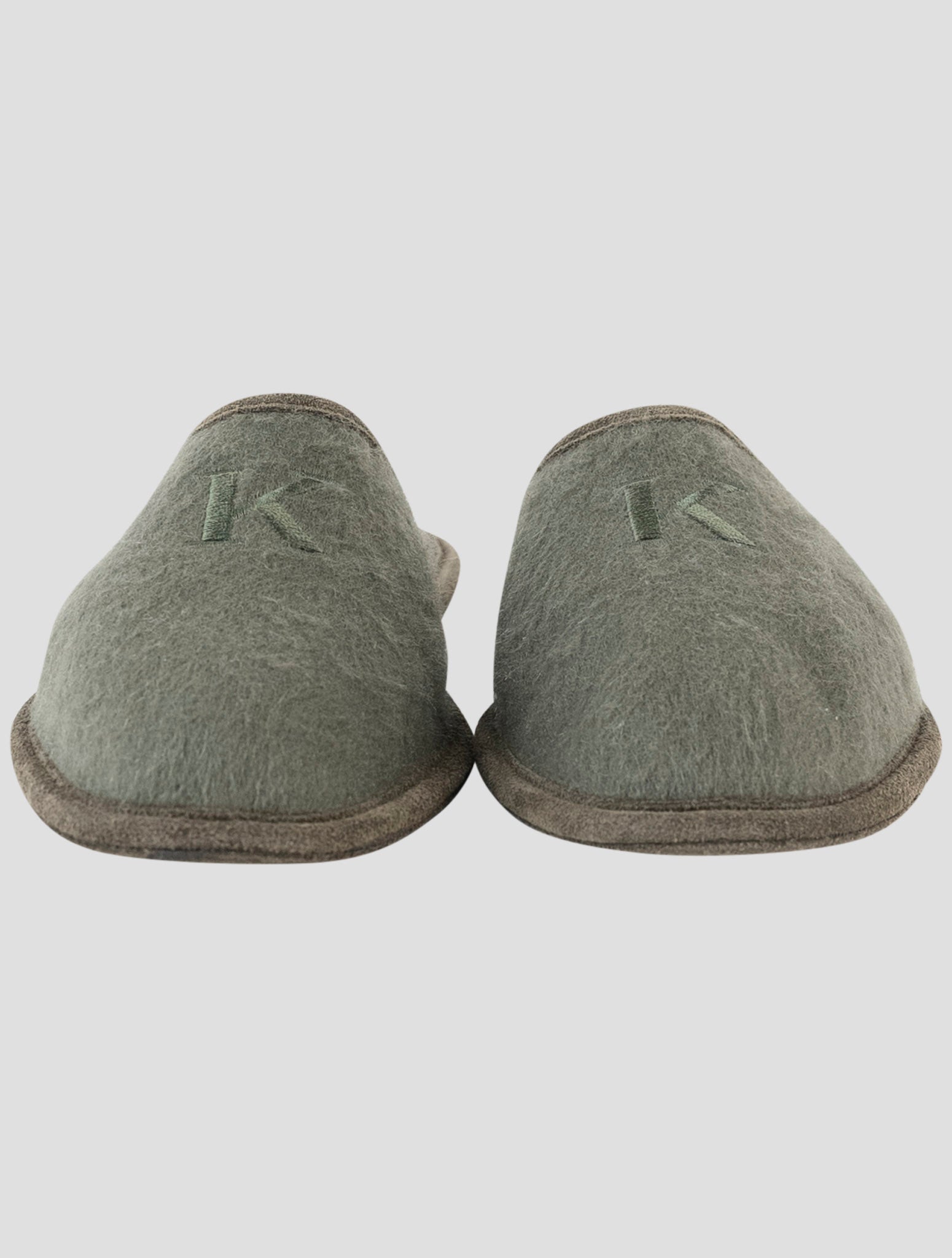 Kiton Green Cashmere Slippers