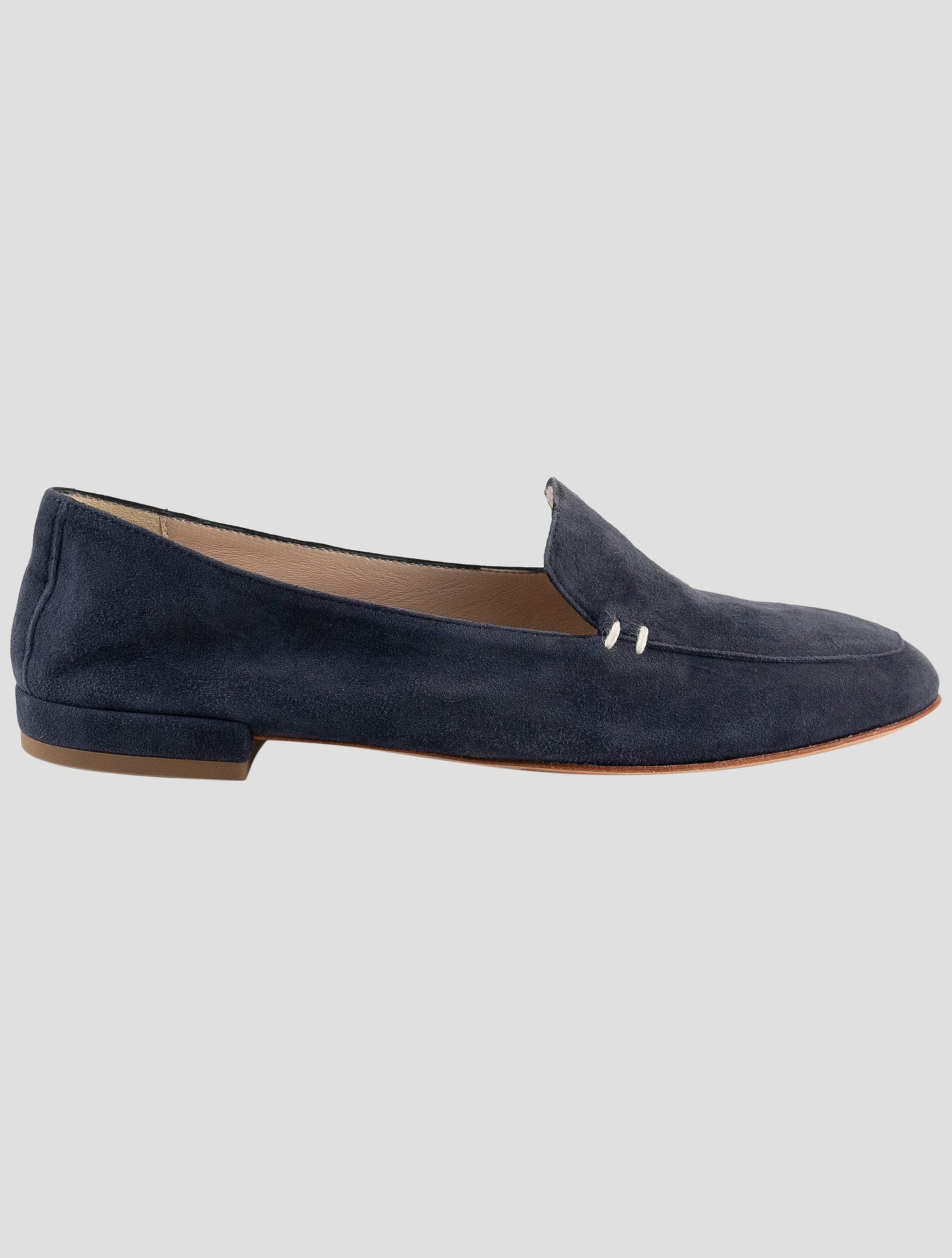 Kiton Blue Leather Suede Loafers