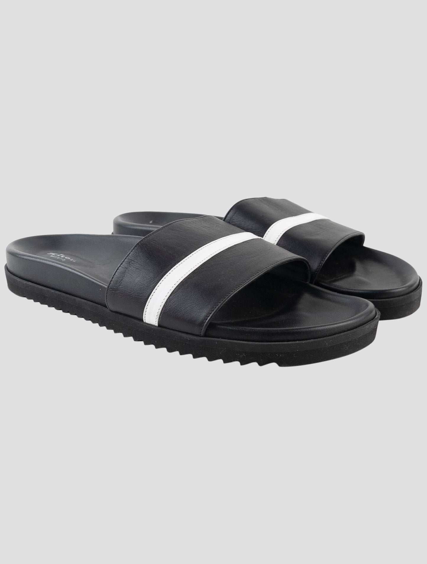 Kiton Black Leather Slippers