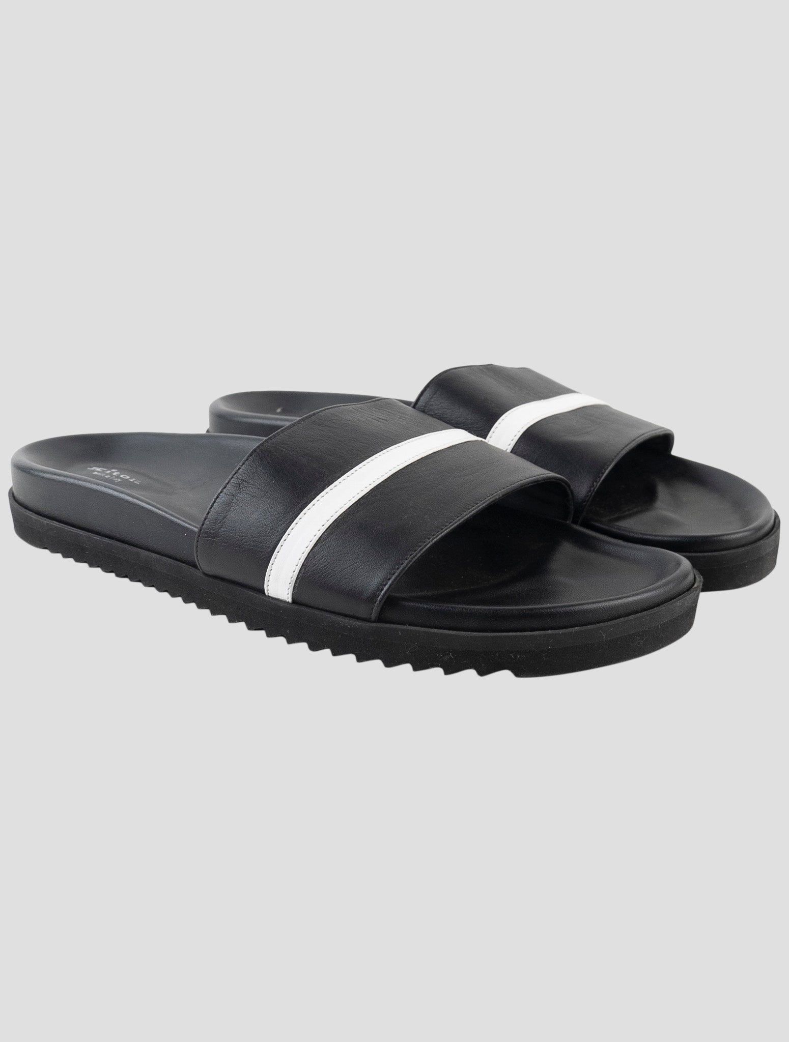 Kiton Black Leather Slippers