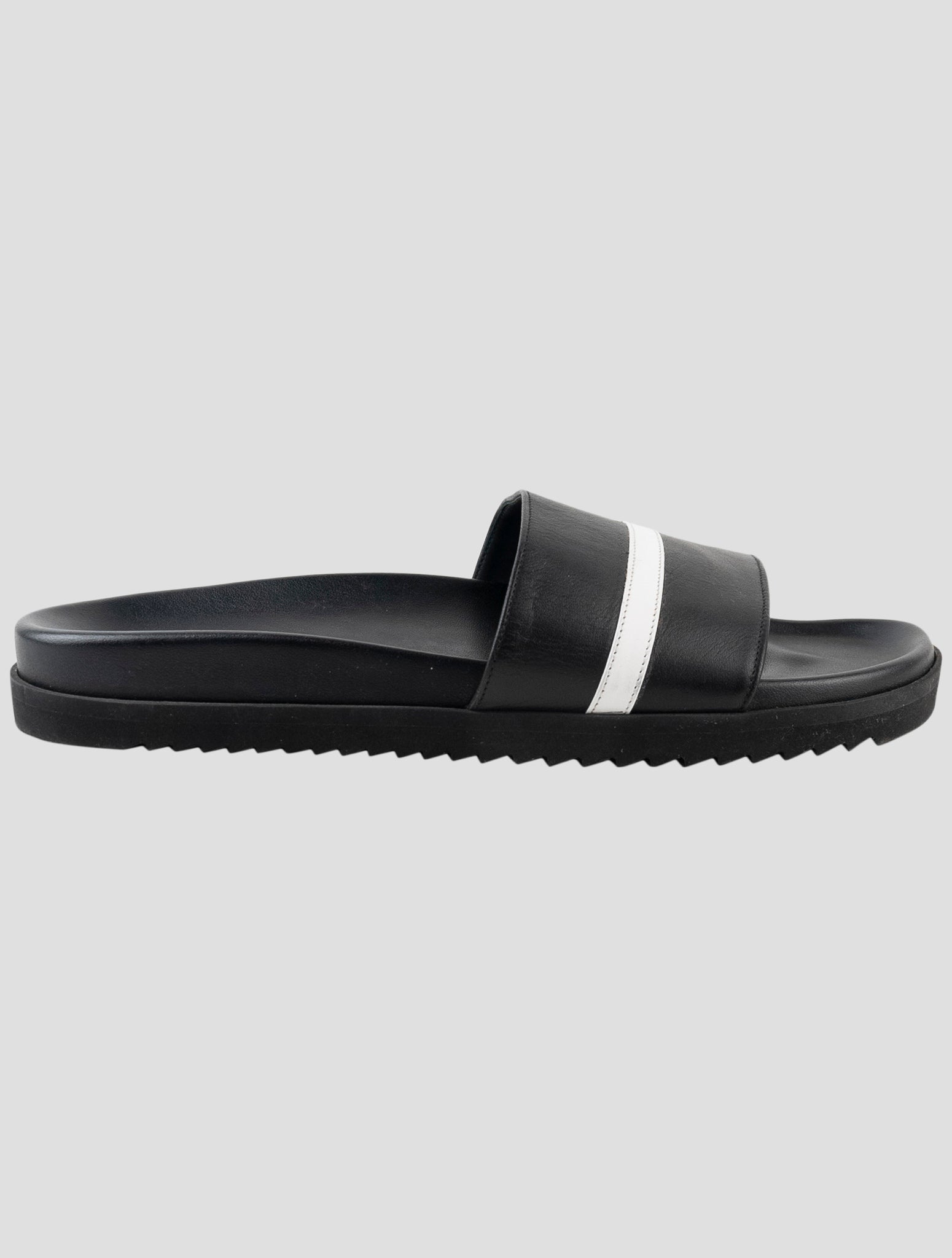 Kiton Black Leather Slippers