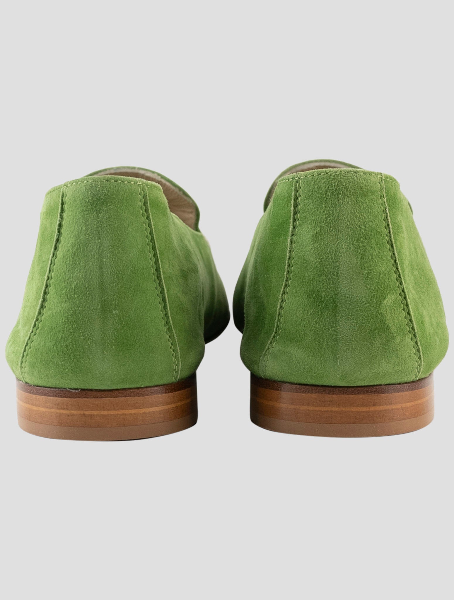 Kiton Green Leather Suede Loafers