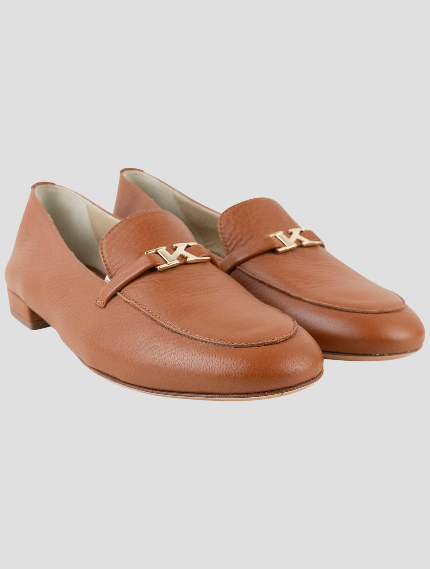 Kiton Brown Leather Loafers