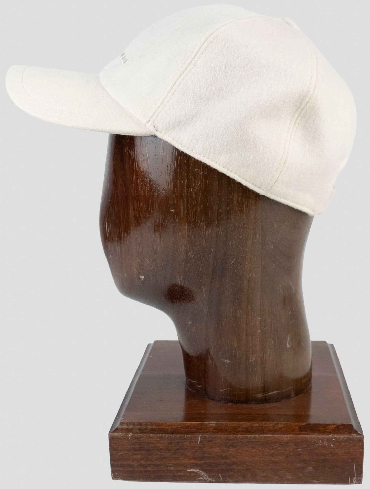 Kiton White Cashmere Baseball Cap