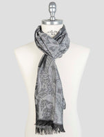 Kiton Gray Cashmere Silk Scarf