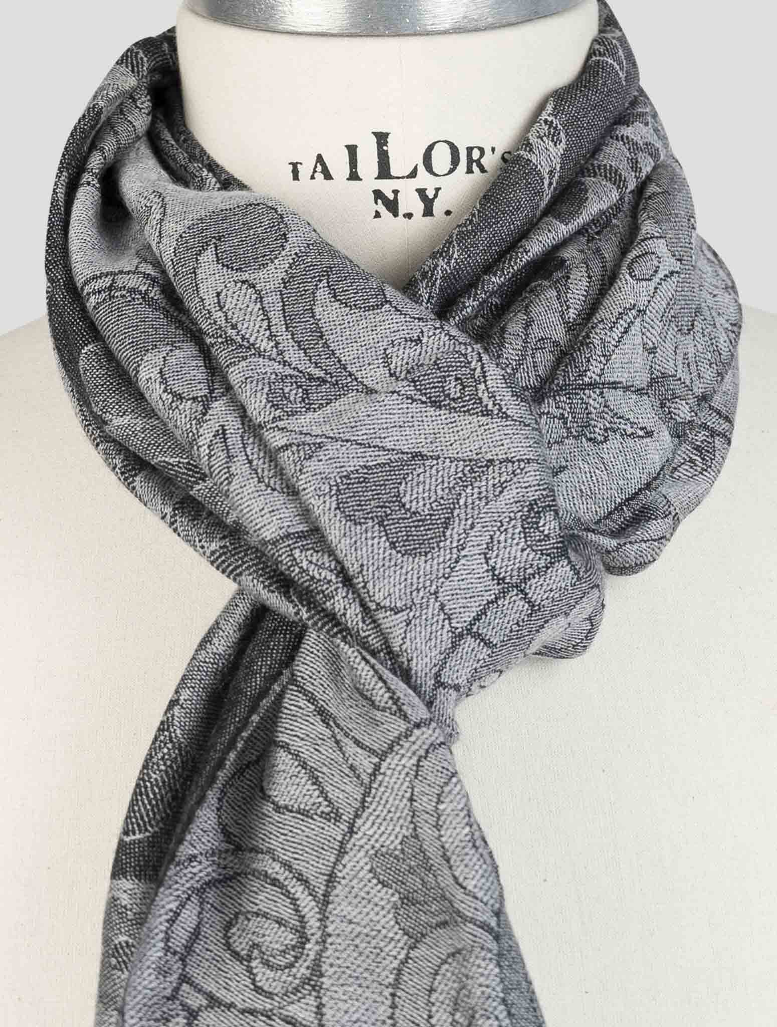 Kiton Gray Cashmere Silk Scarf