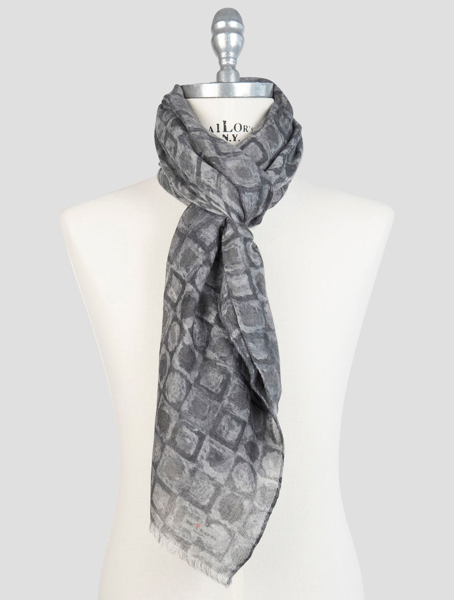 Kiton Gray Cashmere Scarf