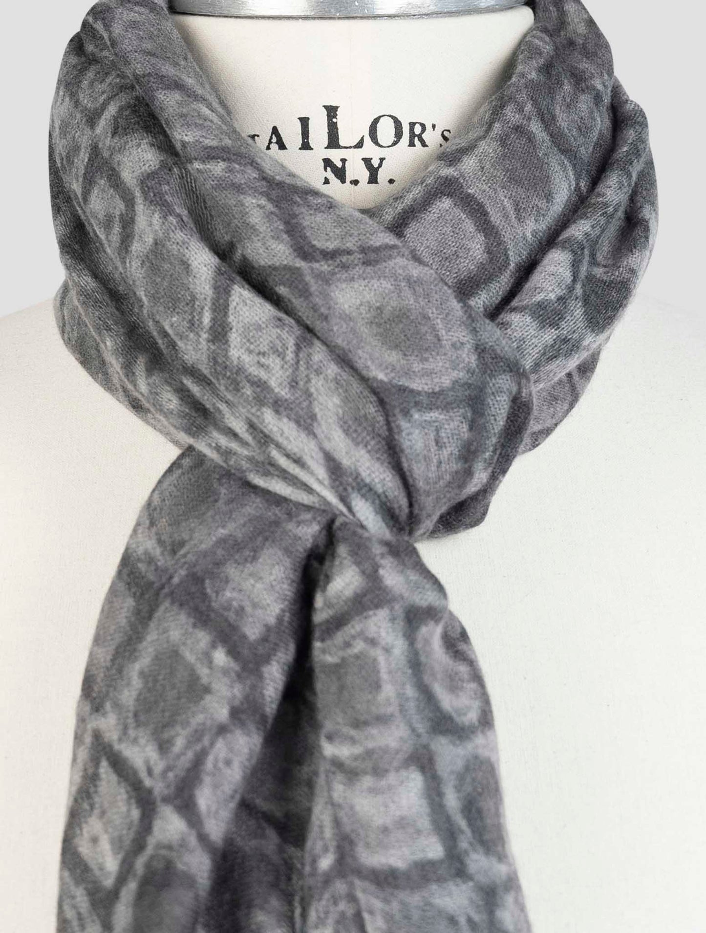 Kiton Gray Cashmere Scarf