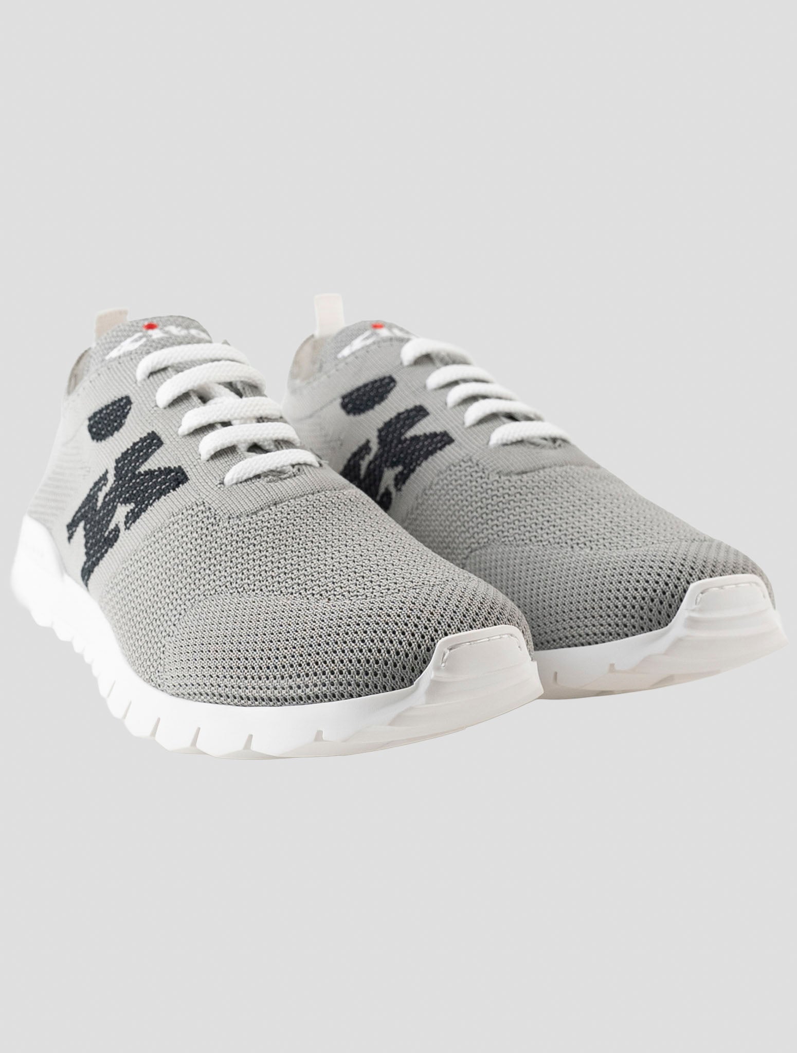 Kiton Gray Cotton Ea Sneakers