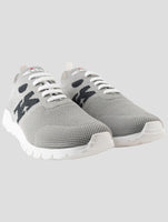Kiton Gray Cotton Ea Sneakers