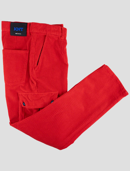 Kiton Knt Red Cotton Ea Velvet Cargo Pants