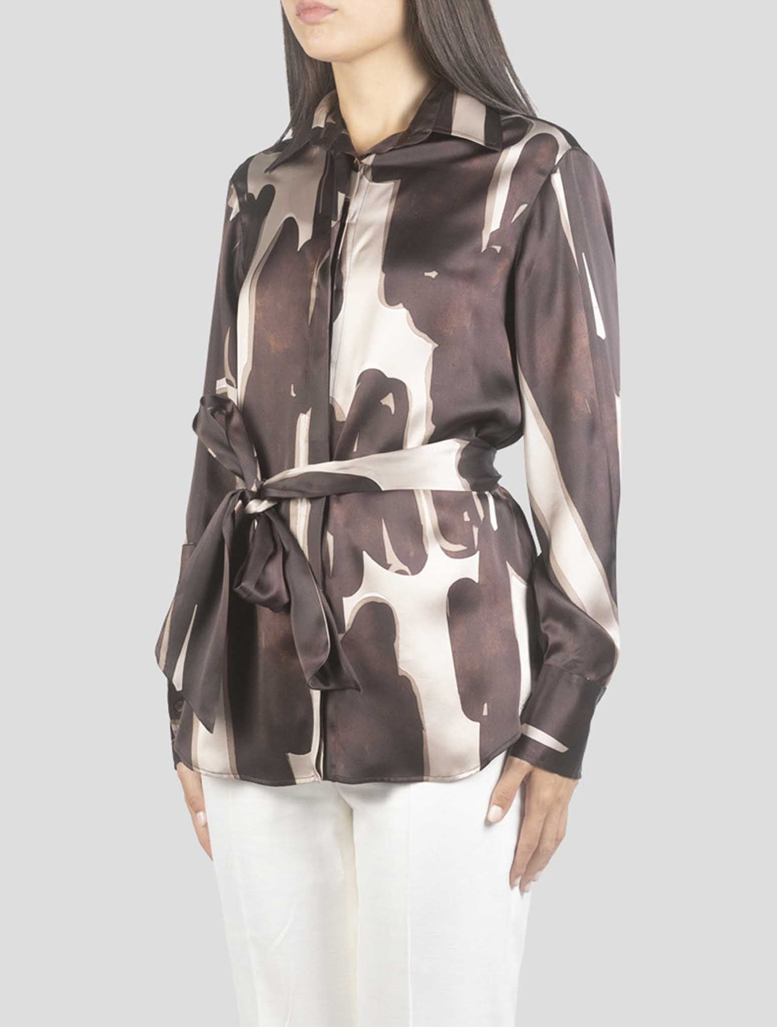 Kiton Brown Silk Shirt