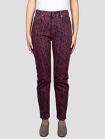 Kiton Burgundy Cotton Ea Jeans