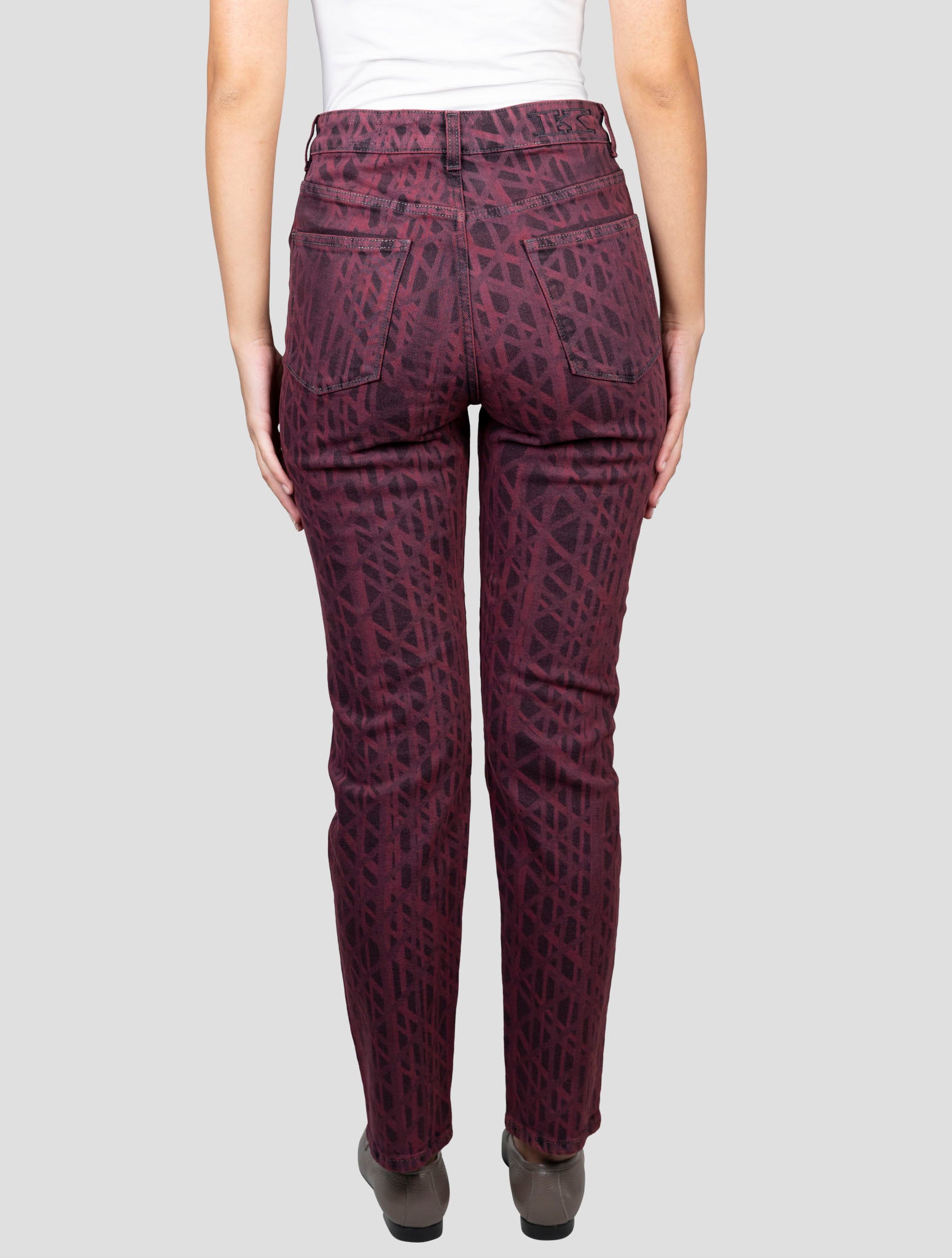 Kiton Burgundy Cotton Ea Jeans