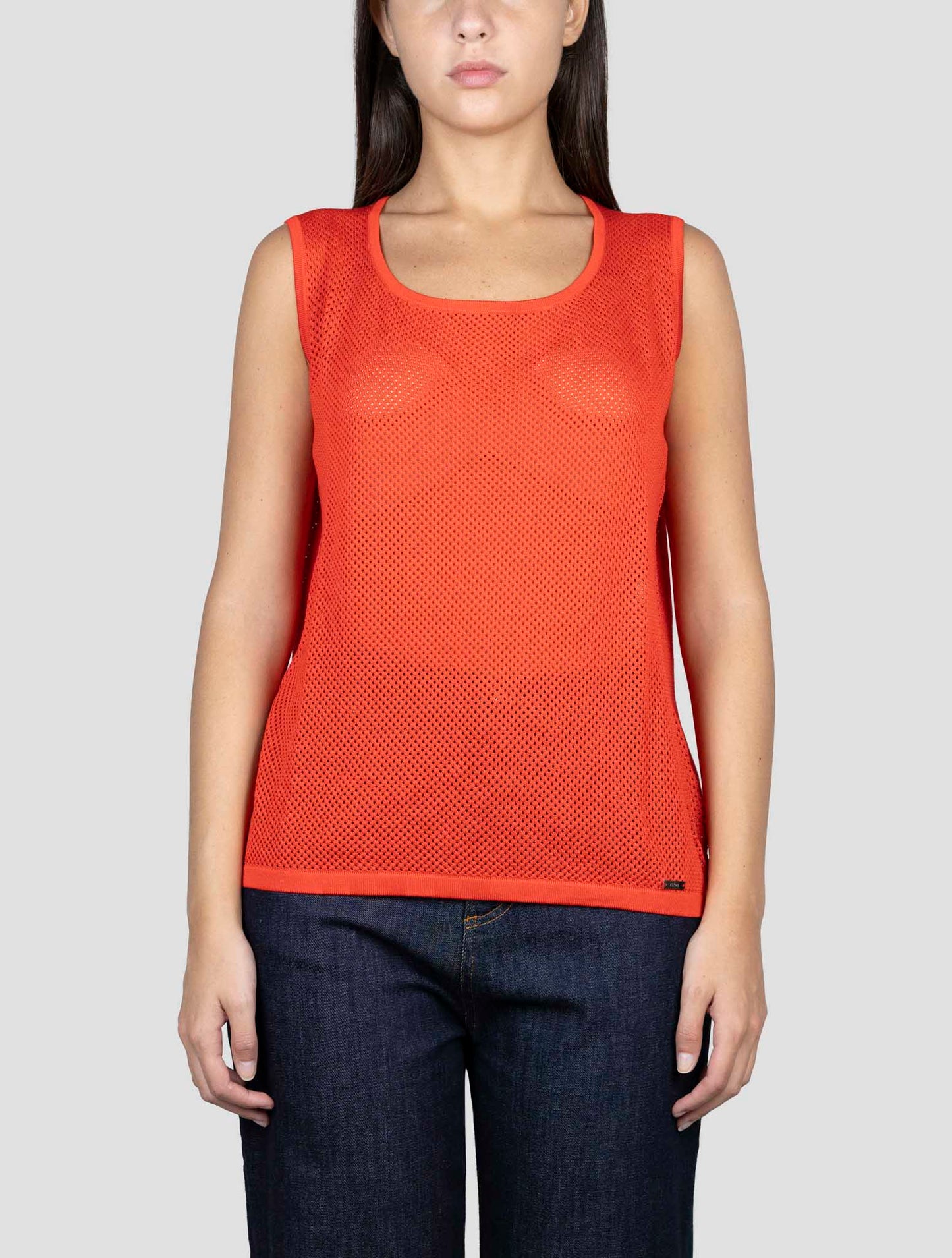 Kiton Red Silk Tank Top