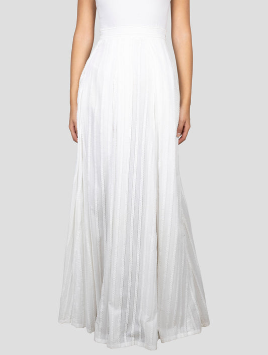 Kiton White Cotton Skirt