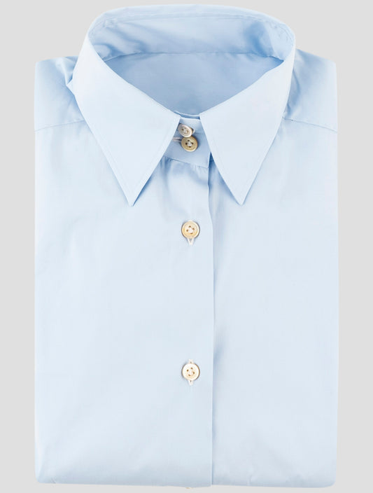Kiton Light Blue Cotton Nylon Ea Shirt
