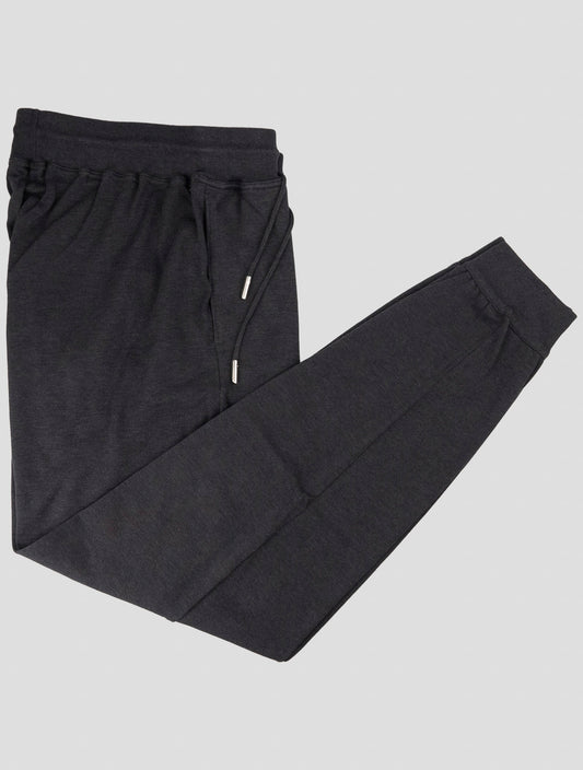 Kiton Dark Gray Cotton Jogging Pants