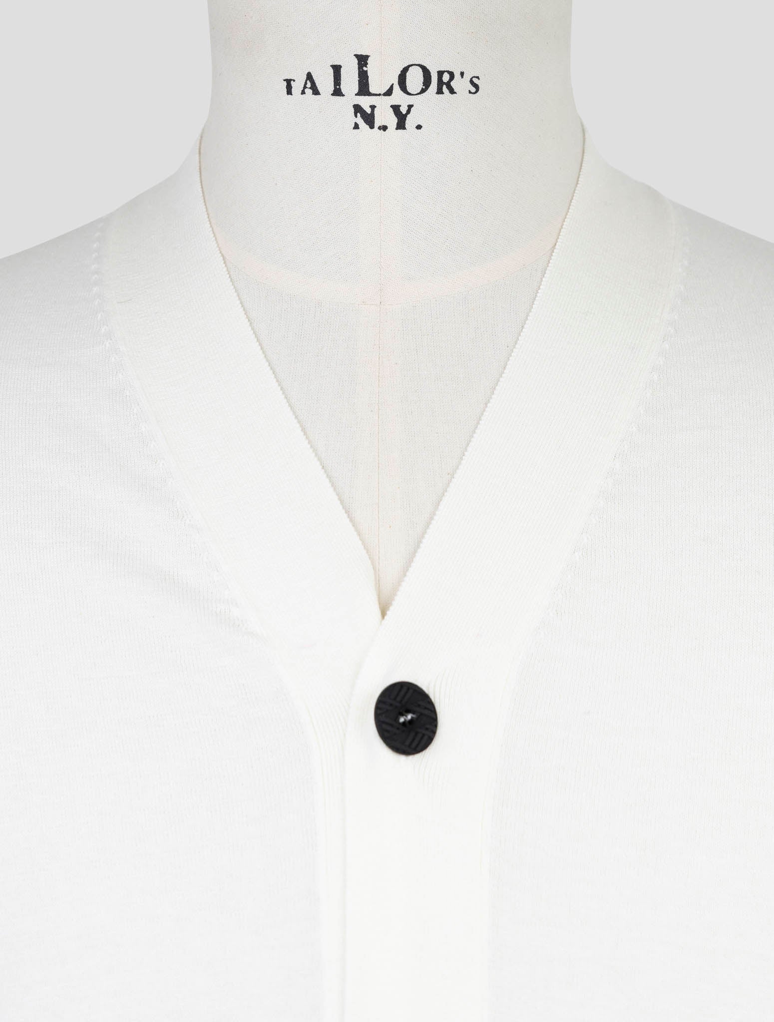 Kiton Knt White Cotton Sweater Cardigan