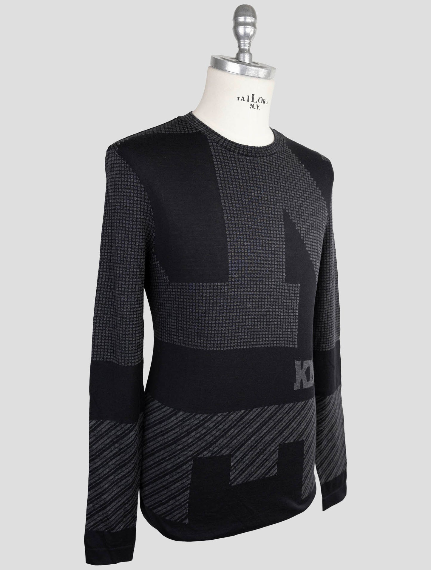 Kiton Knt Gray Cotton Sweater Crewneck