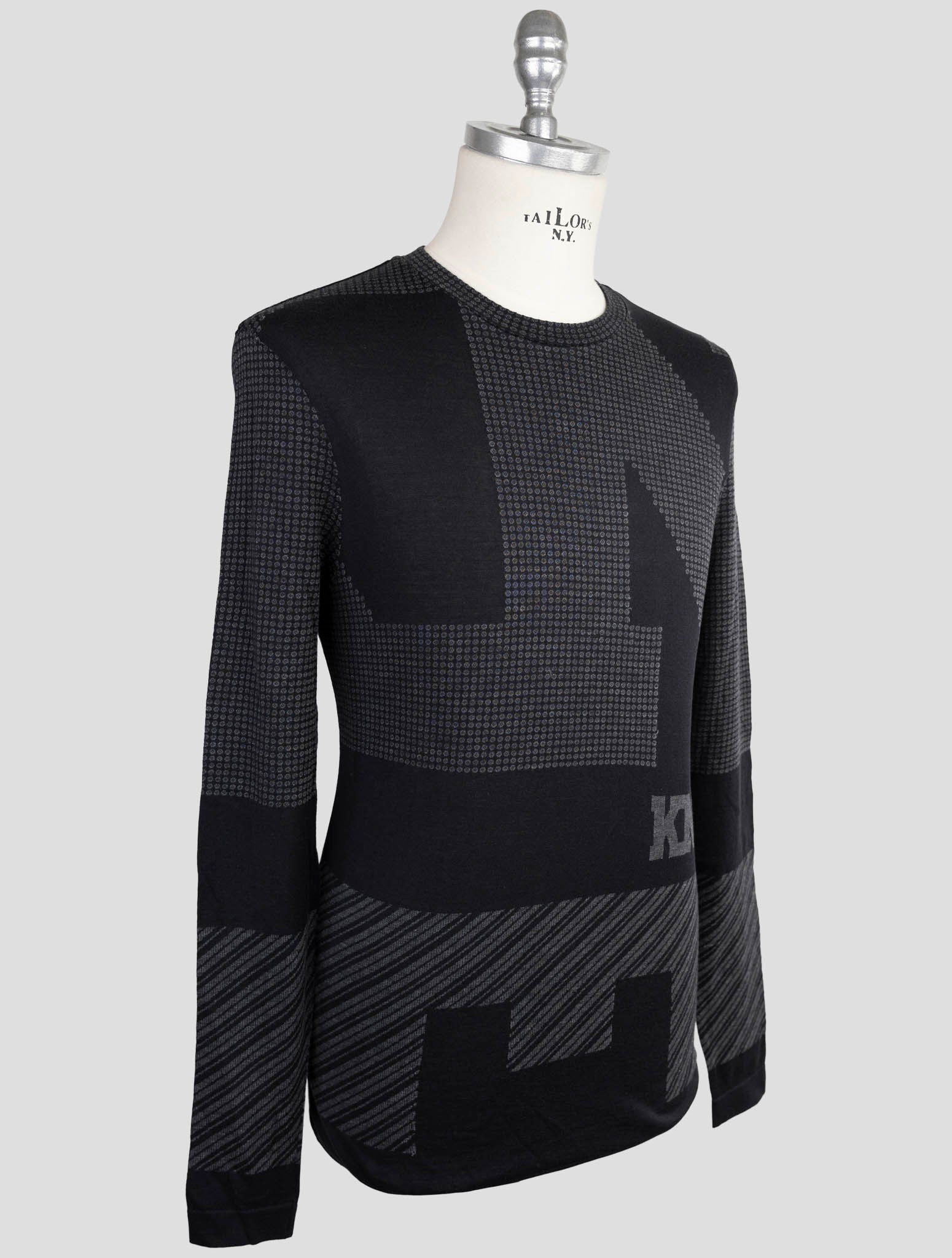 Kiton Knt Gray Cotton Sweater Crewneck