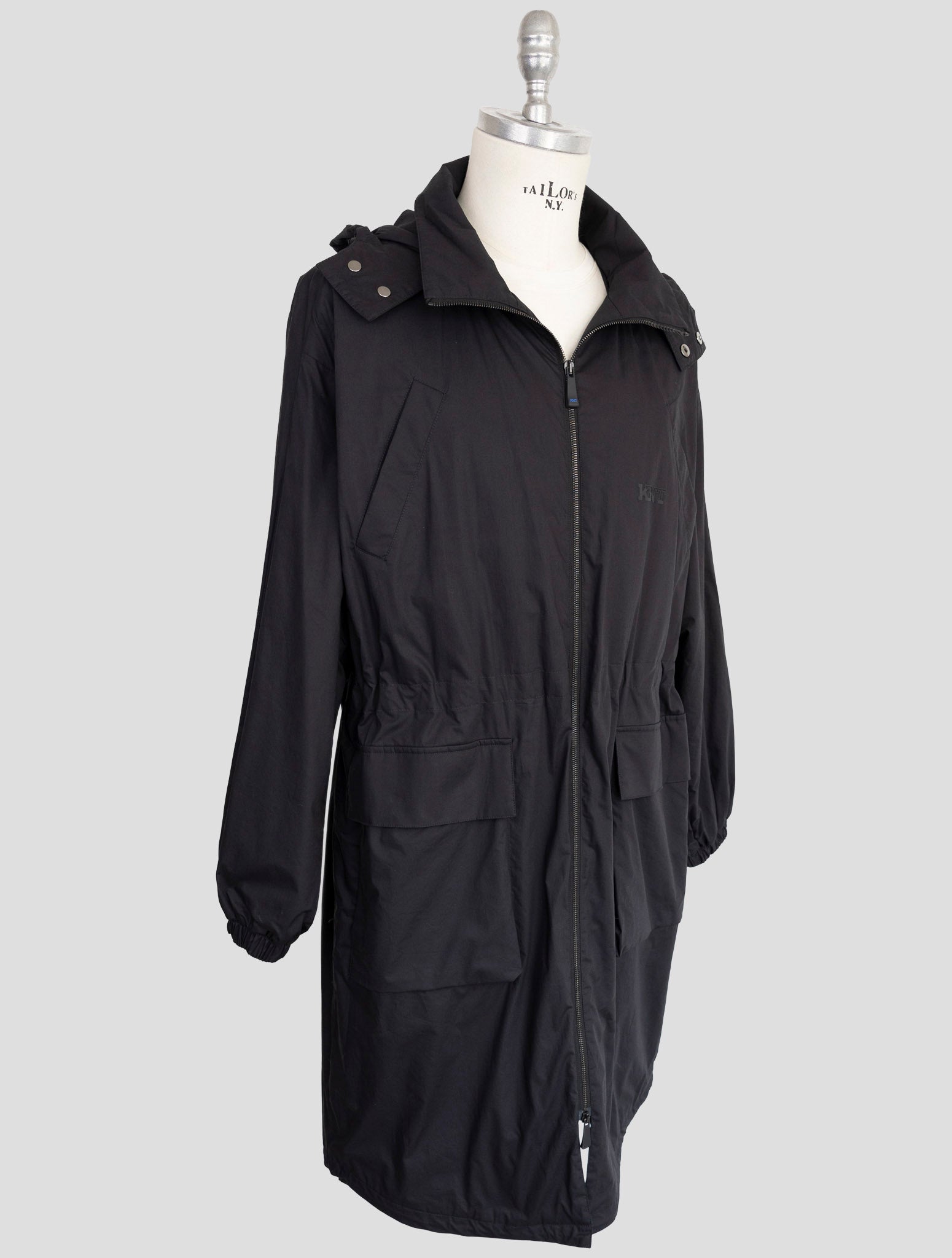 Kiton Knt Blue Cotton Overoat