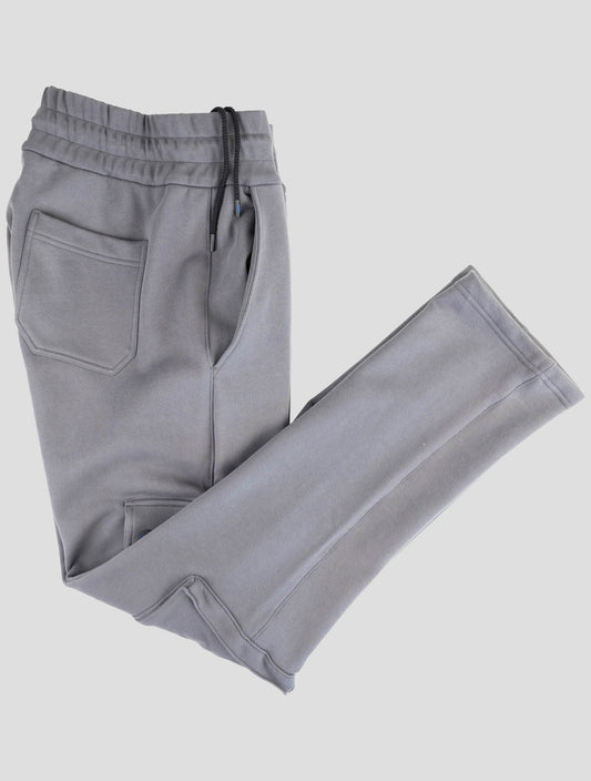 Kiton Knt Gray Cotton Jogging Cargo Pants