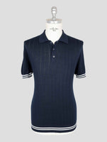 Kiton Blue Cotton Polo