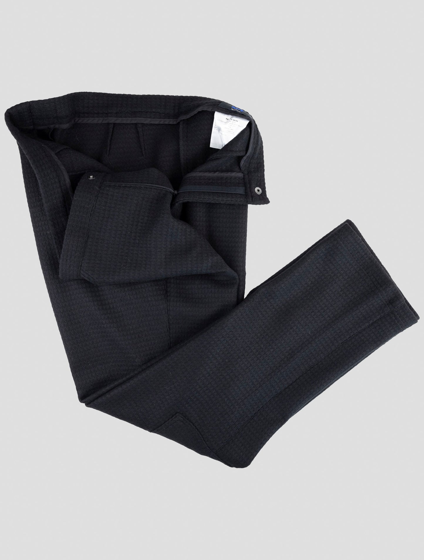 Kiton Knt Black Wool Pa Pants