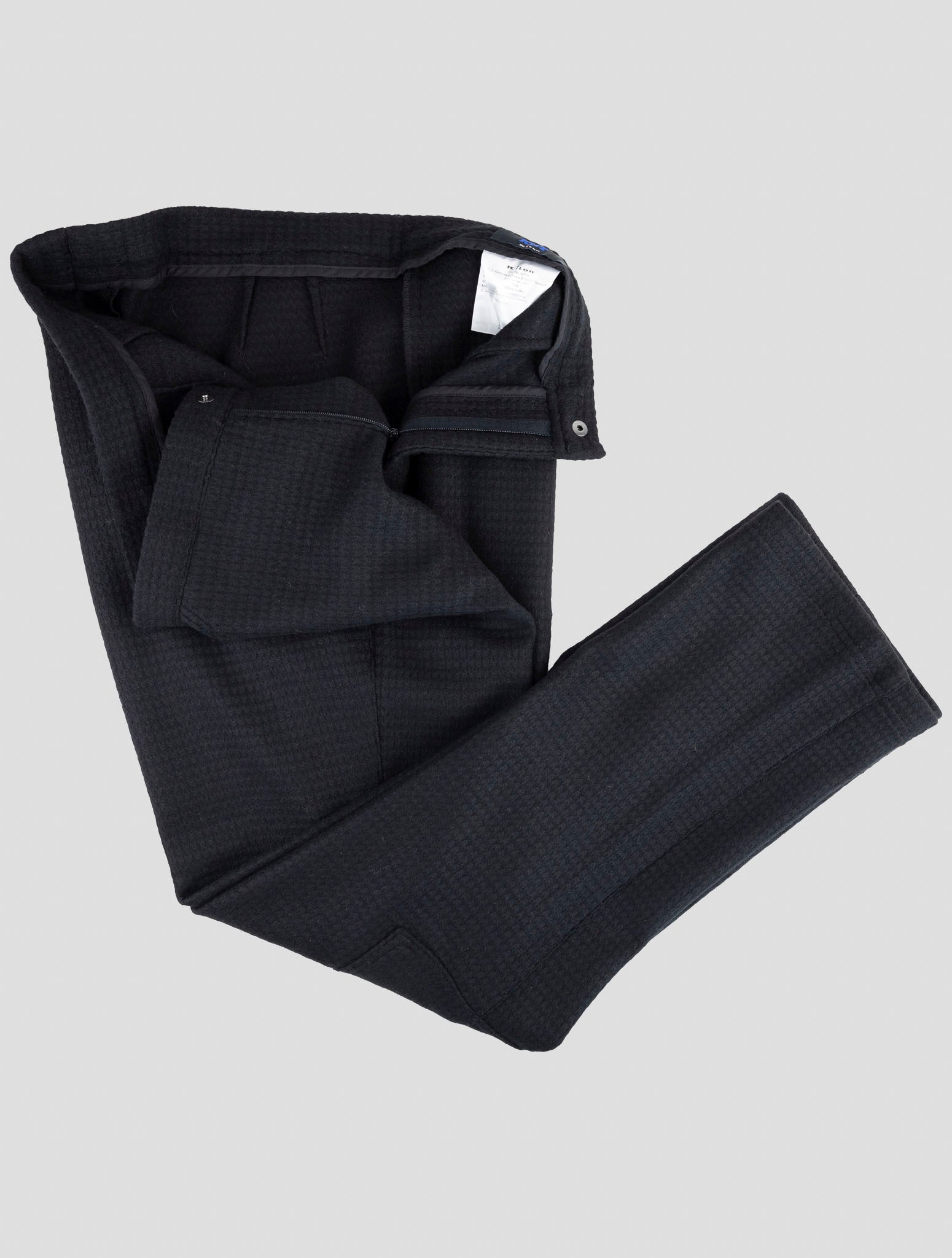 Kiton Knt Black Wool Pa Pants