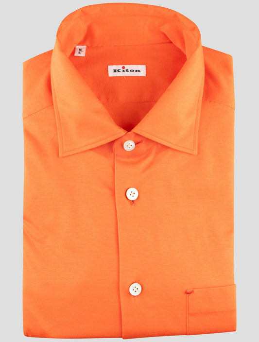 Kiton Orange Cotton Shirt