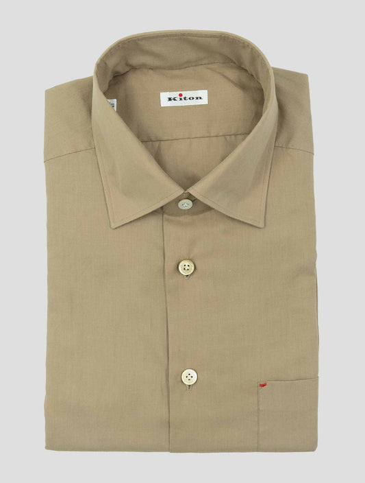 Kiton Brown Cotton Shirt