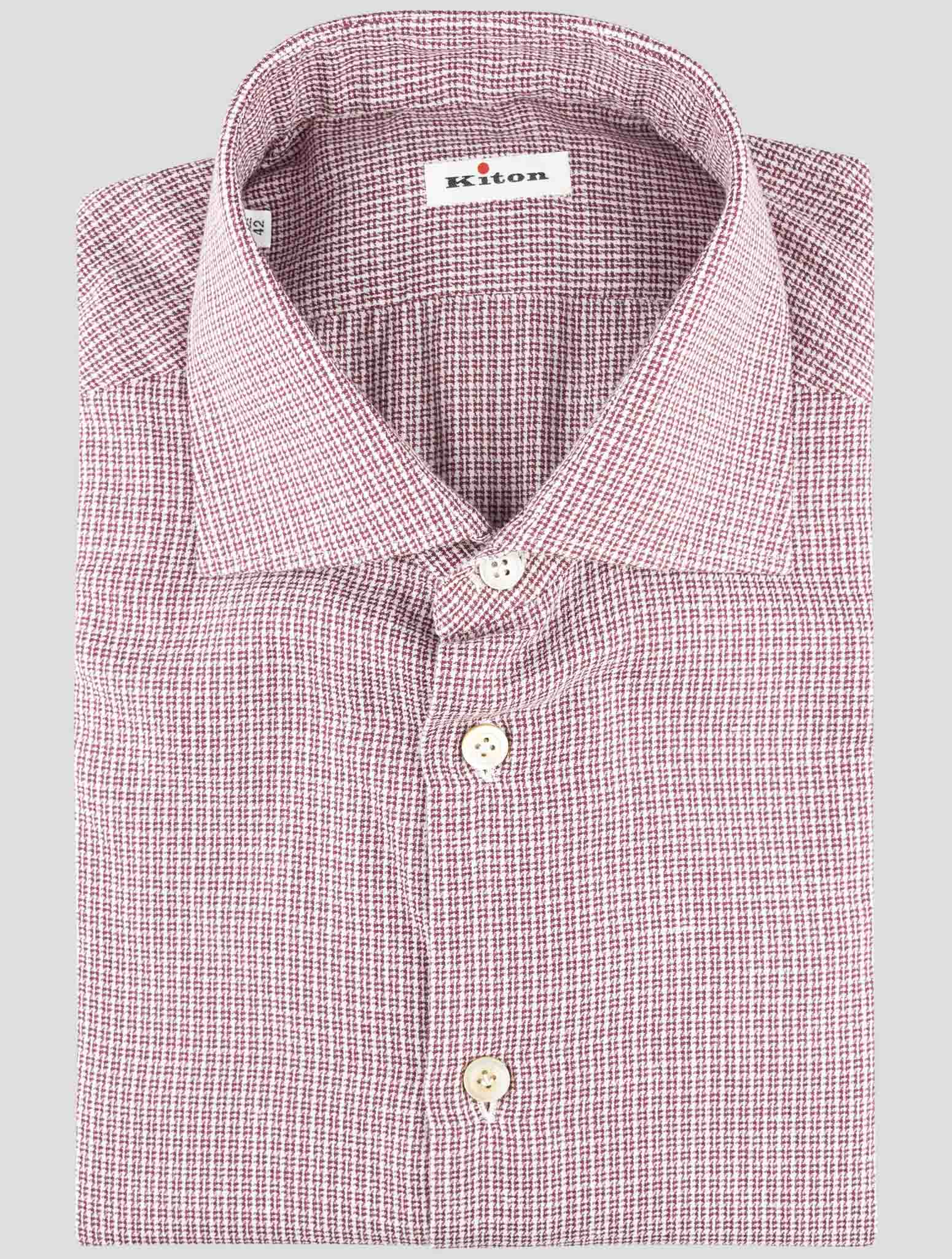 Kiton Burgundy Cotton Shirt