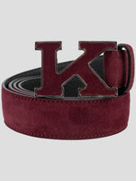 Kiton Burgundy Leather Suede Belt