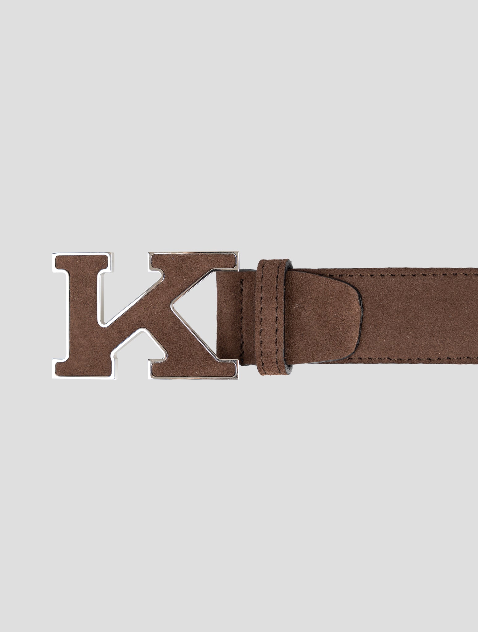 Kiton Brown Leather Suede Belt