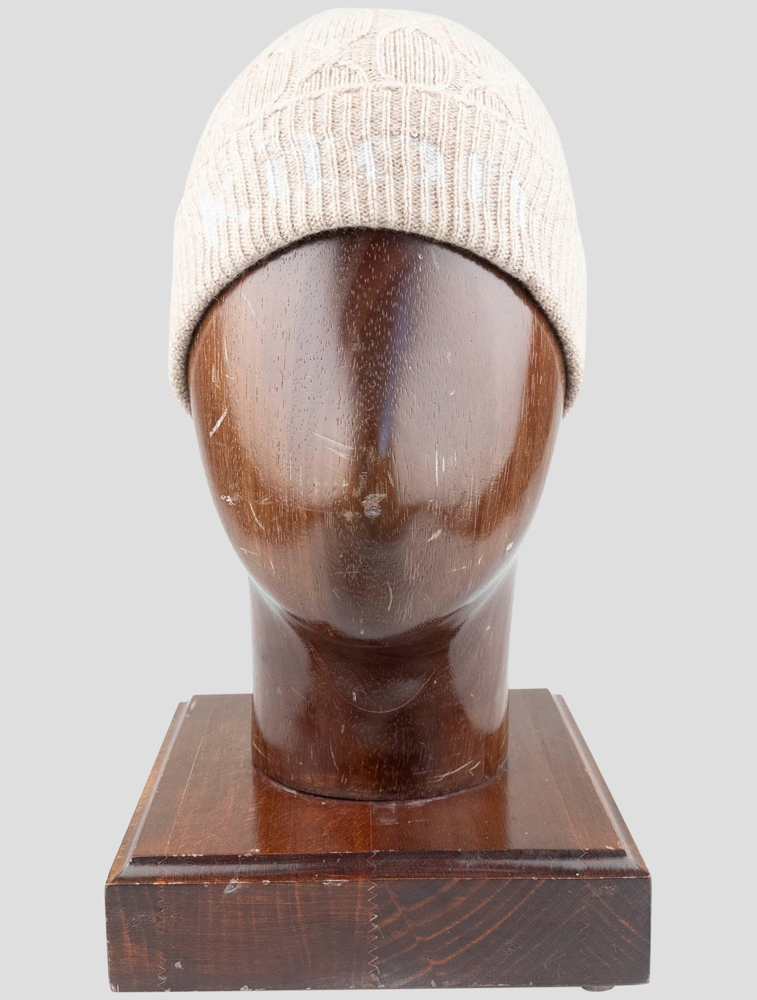 Kiton Beige Cashmere Beanie Hat