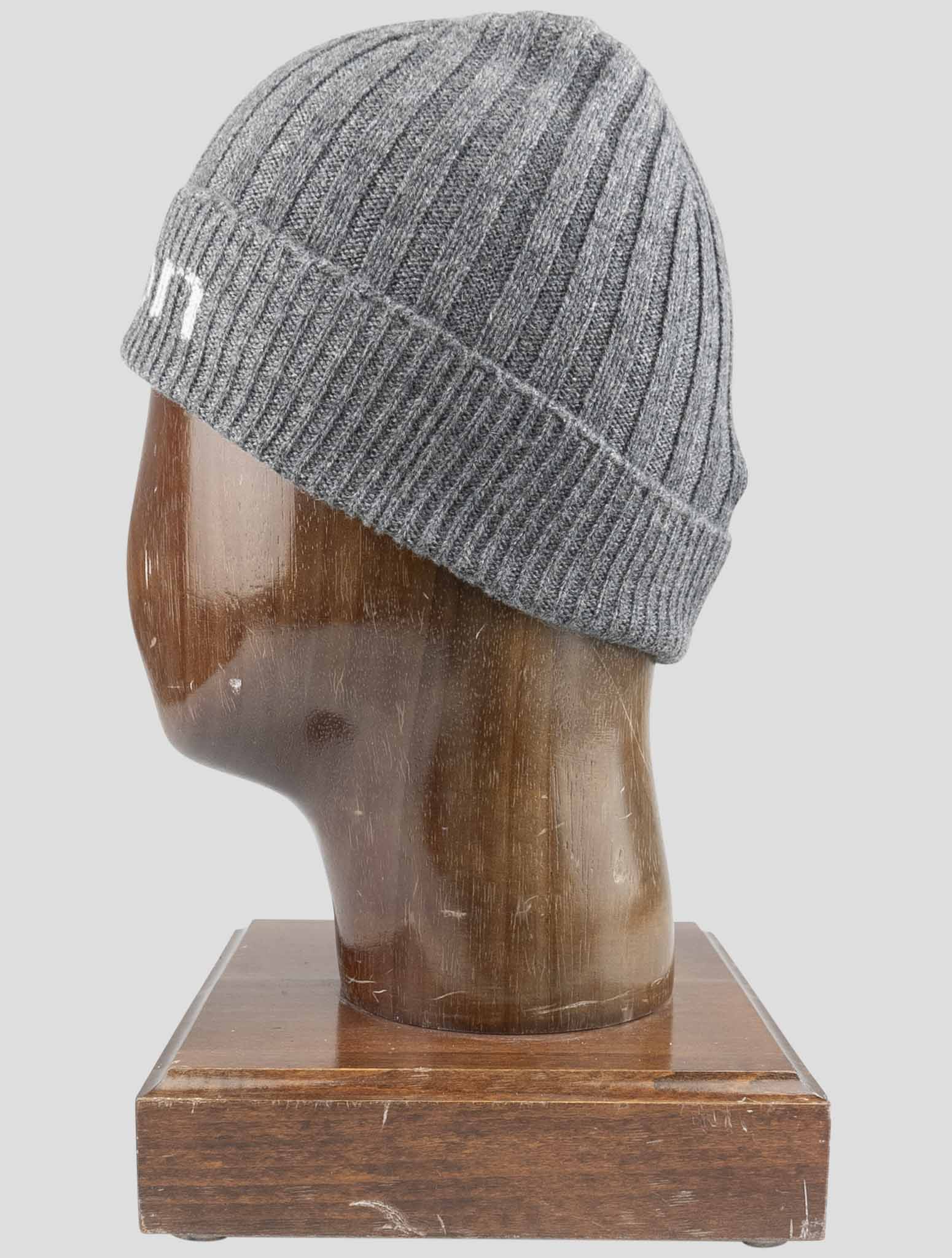 Kiton Gray Cashmere Beanie Hat