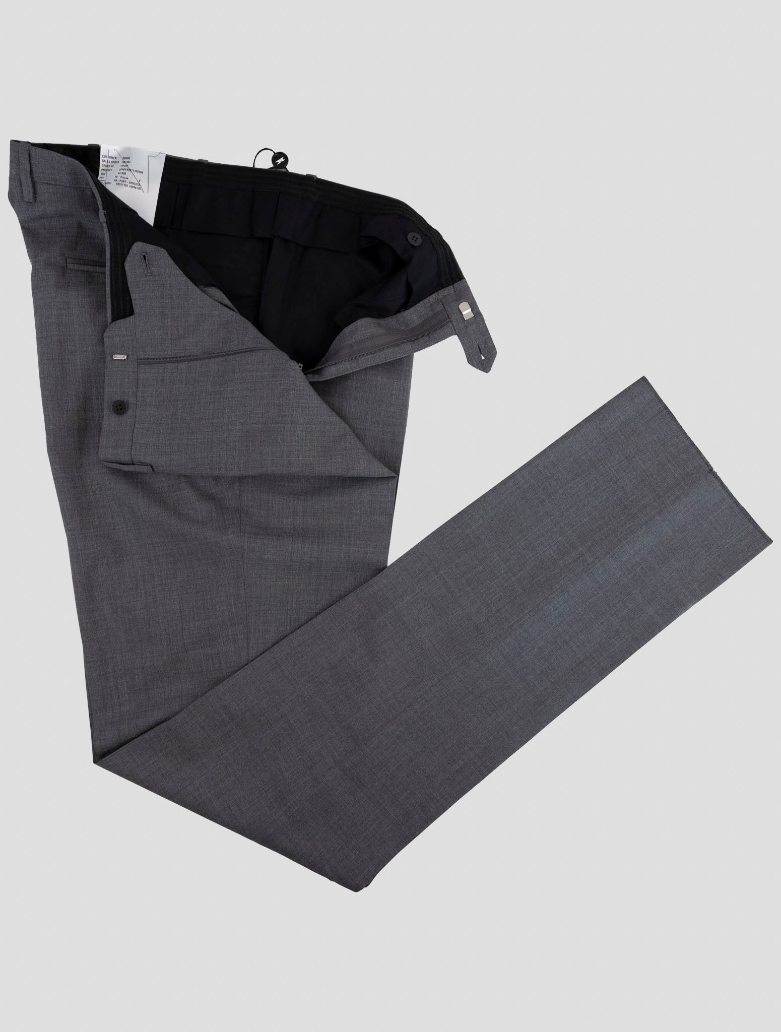 Kiton Gray Wool Dress Pants
