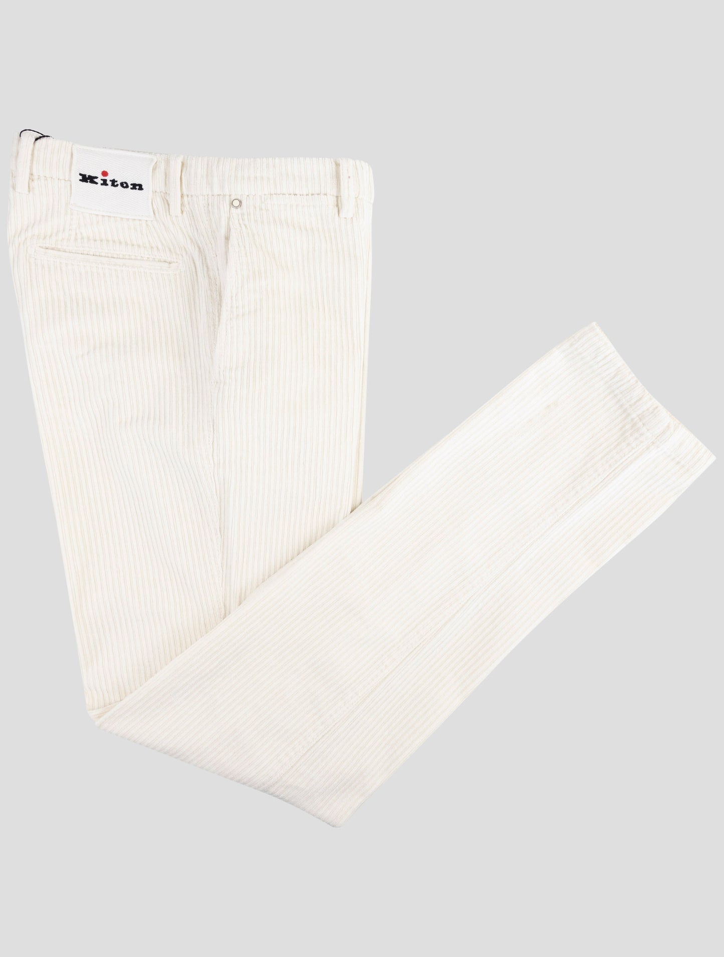 Kiton White Cotton Ea Velvet Pants
