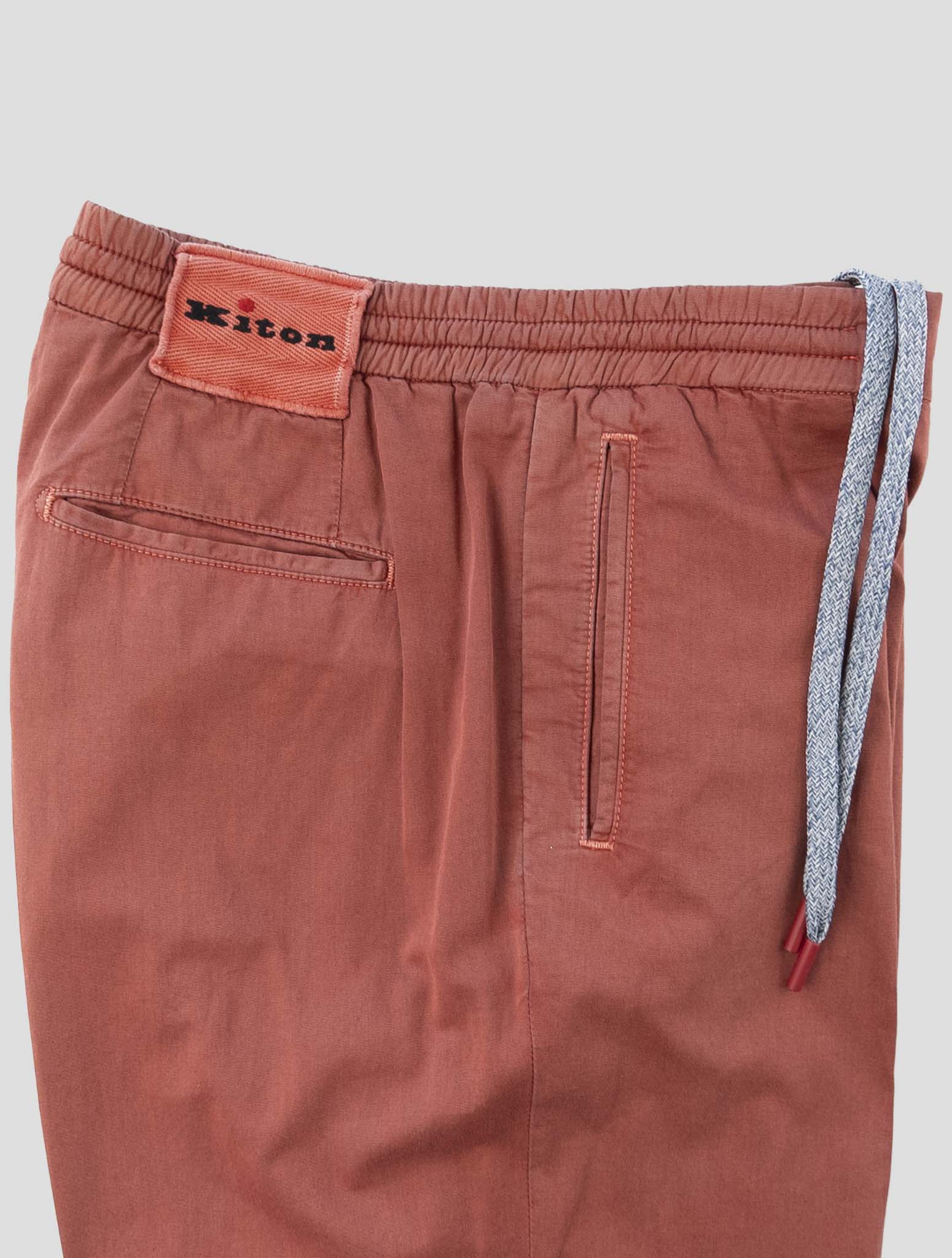Kiton Red Cotton Ea Pants