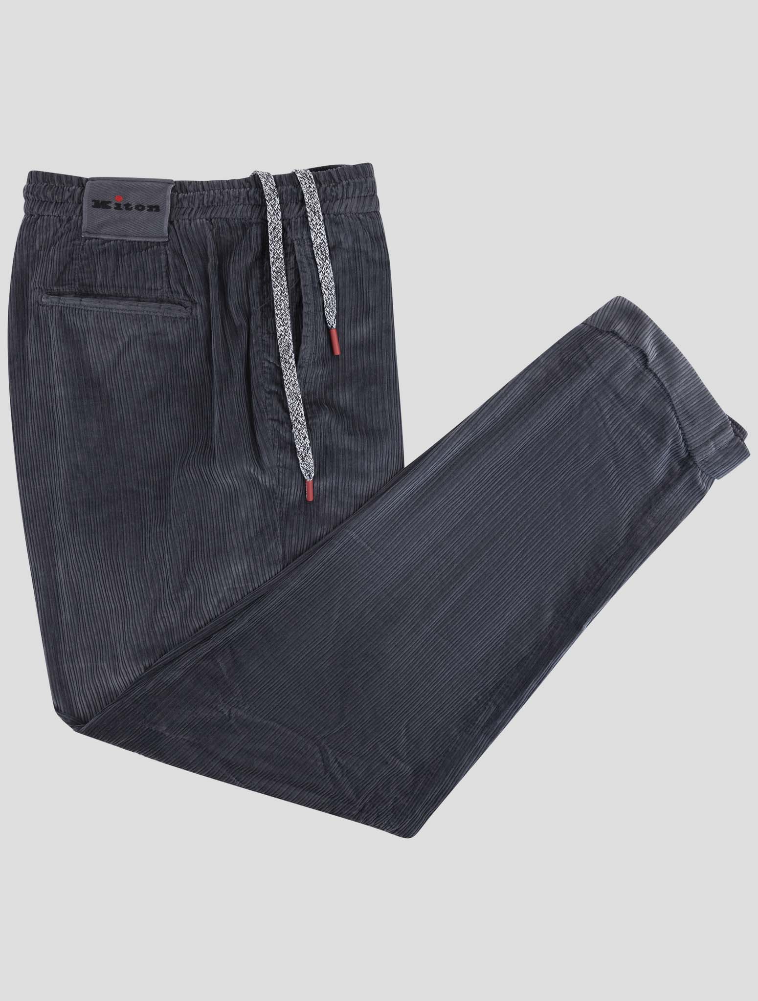 Kiton Gray Cotton Velvet Pants